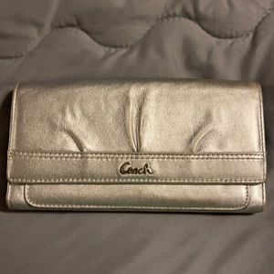 Coach silver wallet.